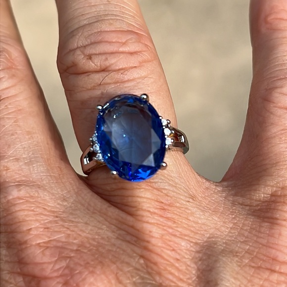 Simulated Sapphire Ring, 7.25 - Picture 6 of 10